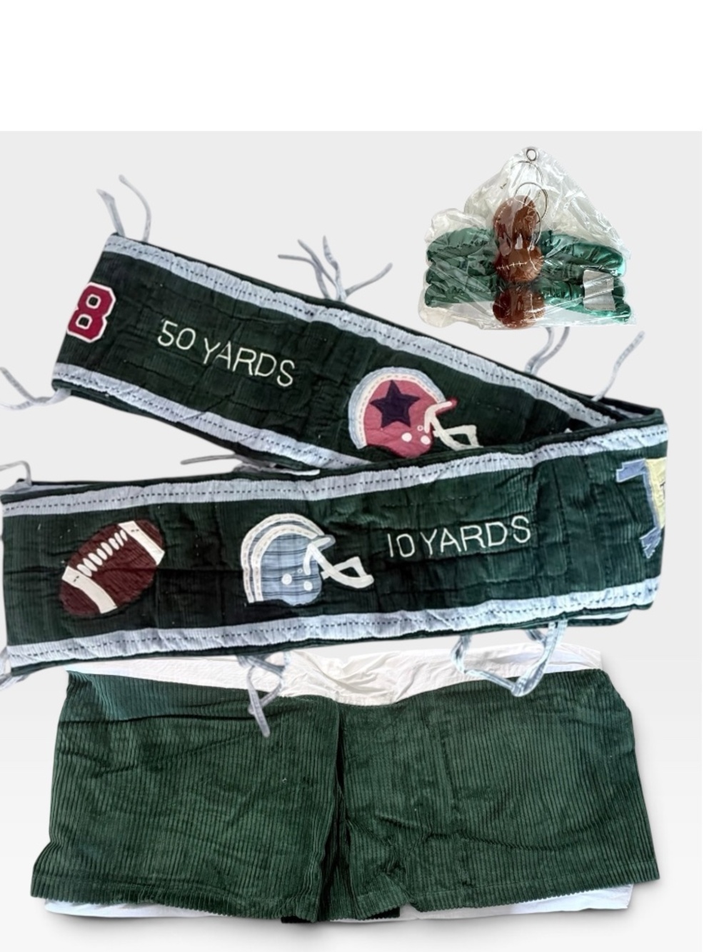 Pottery Barn FOOTBALL Bedding Crib Skirt